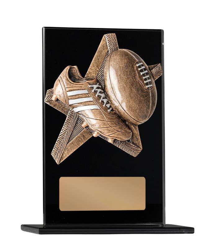Aussie Rules Glass Trophy 180mm