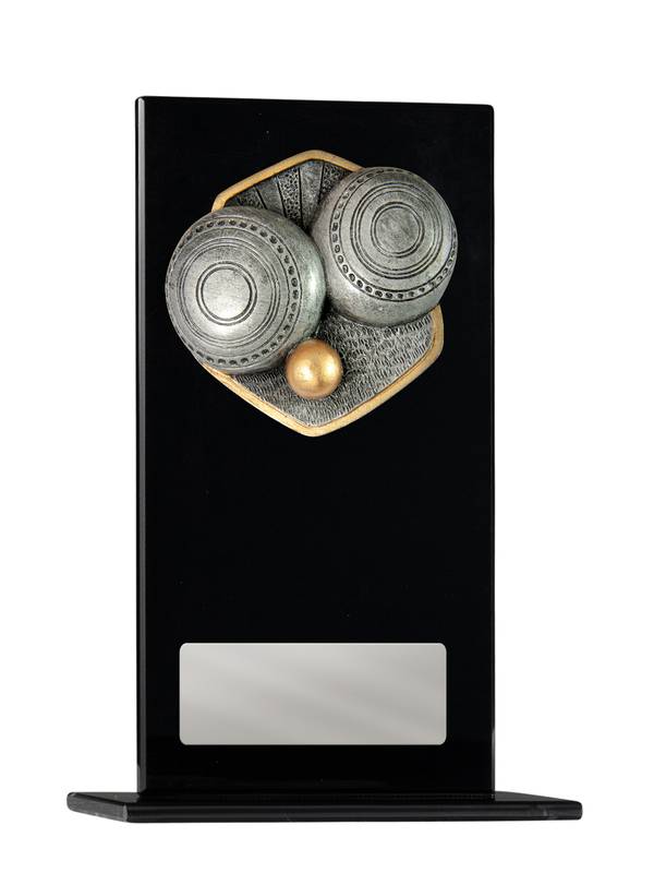 Lawn Bowls Glass Trophy 140mm