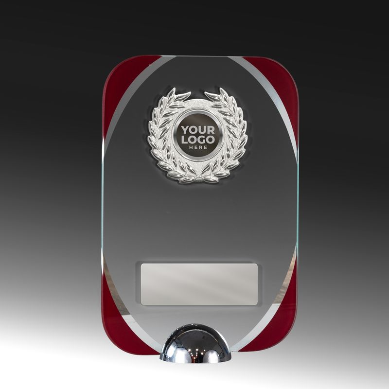 Clear Red Glass with Trim Glass Award 200mm