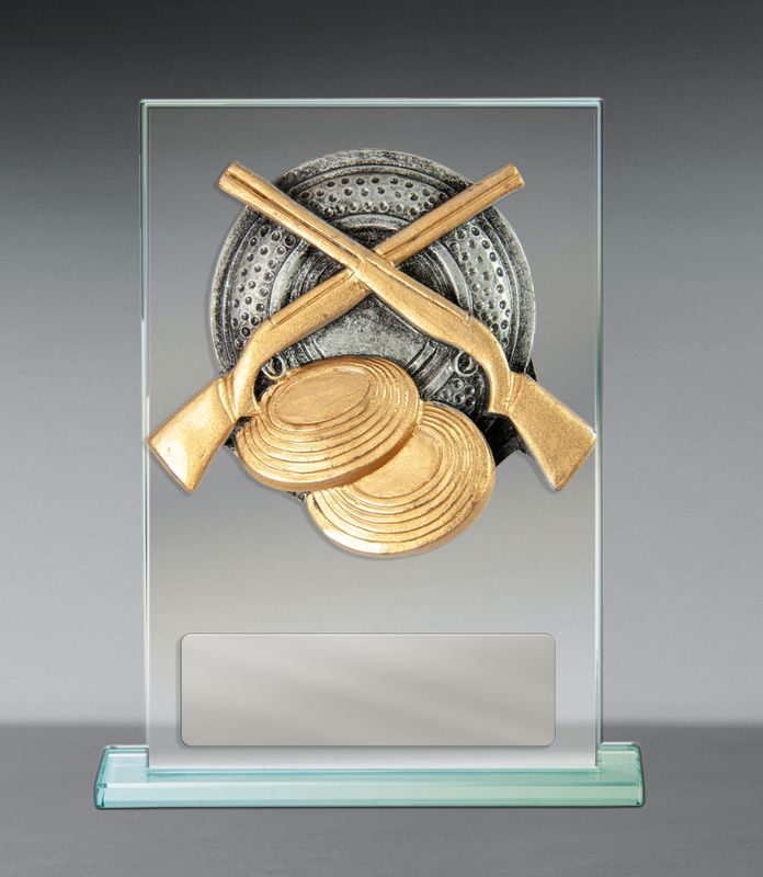 Clay Pigeon Shooting Glass Trophy 150mm