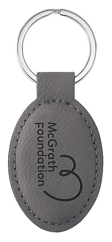 Leatherette Keychain - Grey